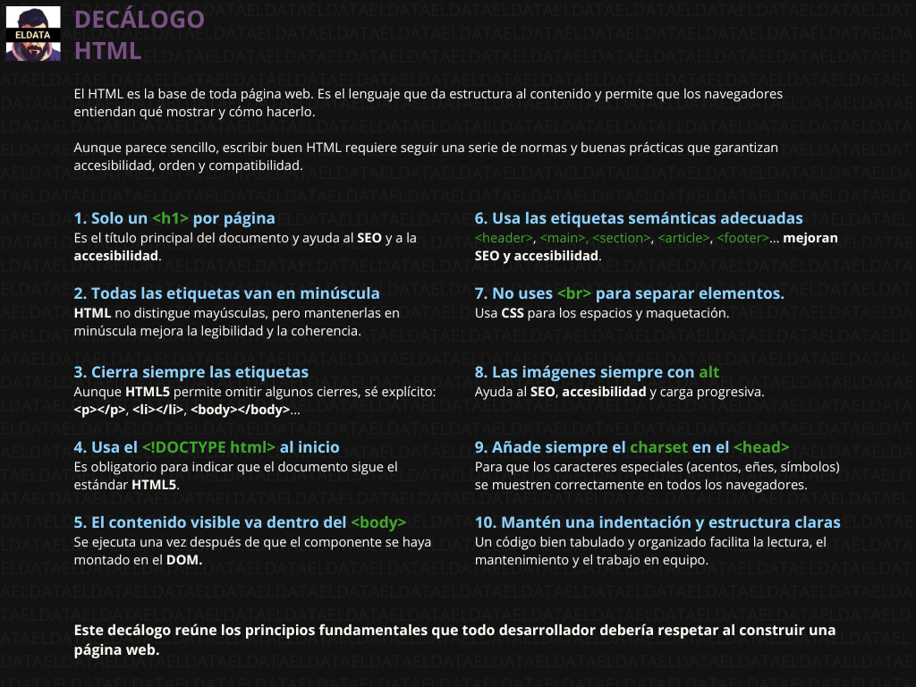 Decálogo HTML